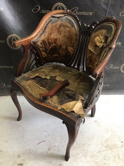 Реставрация винтажного кресла в Элит-Винтаж - До