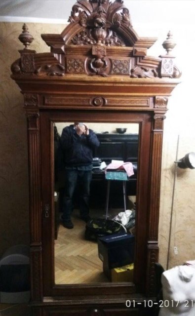 Реставрация антикварного шкафа с зеркалом в Элит-Винтаж - До