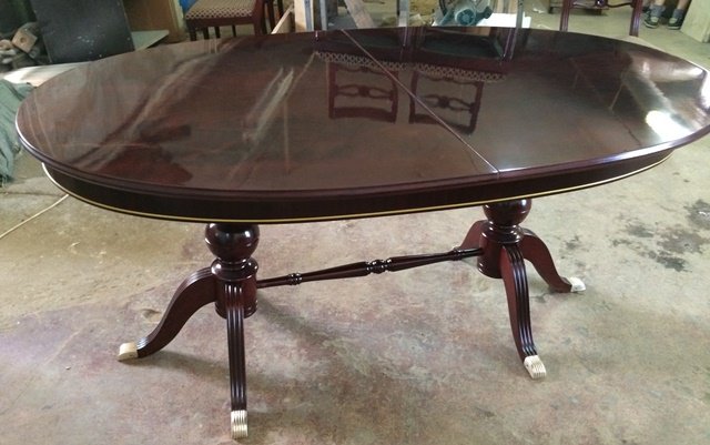 Реставрация антикварного овального стола в Элит-Винтаж - После