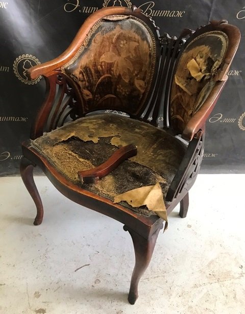 Реставрация антикварного кресла в Элит-Винтаж - До