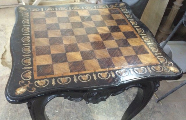 Реставрация шахматного стола в Элит-Винтаж - До